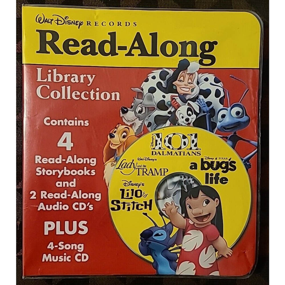 Walt Disney Records Read-Along Library Collection 4 Story Books 3 CD's 2006